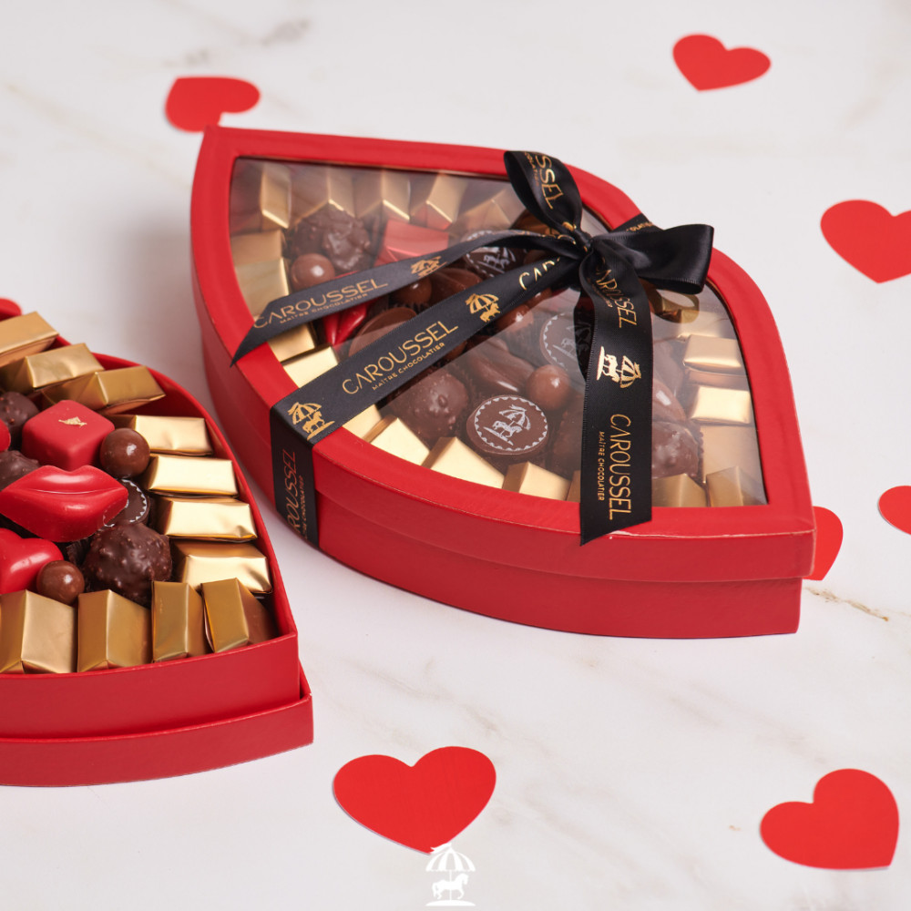 Big Kiss garni de chocolat - Cadeau saint-valentin