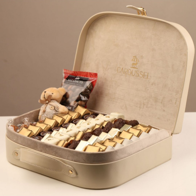 Valise chocolat beige- Unisexe - GF