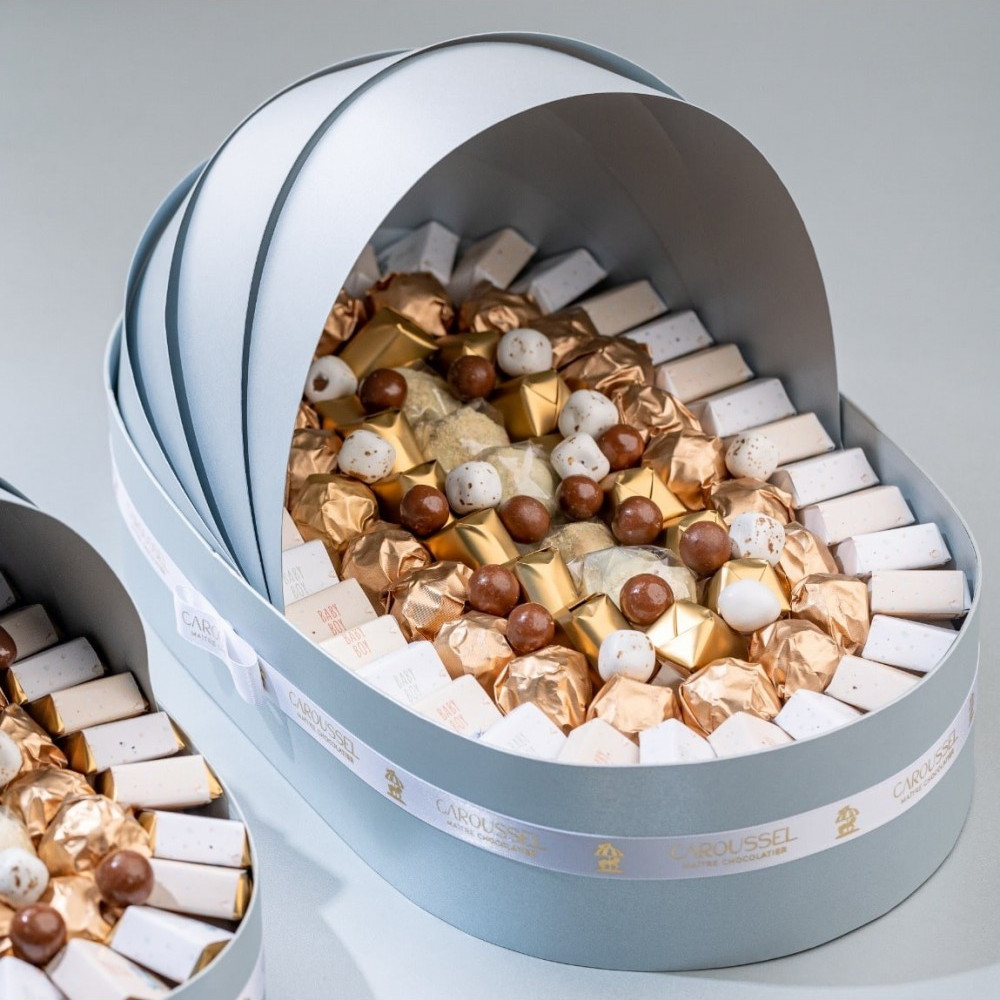 Grand couffin chocolat - Bleu ciel