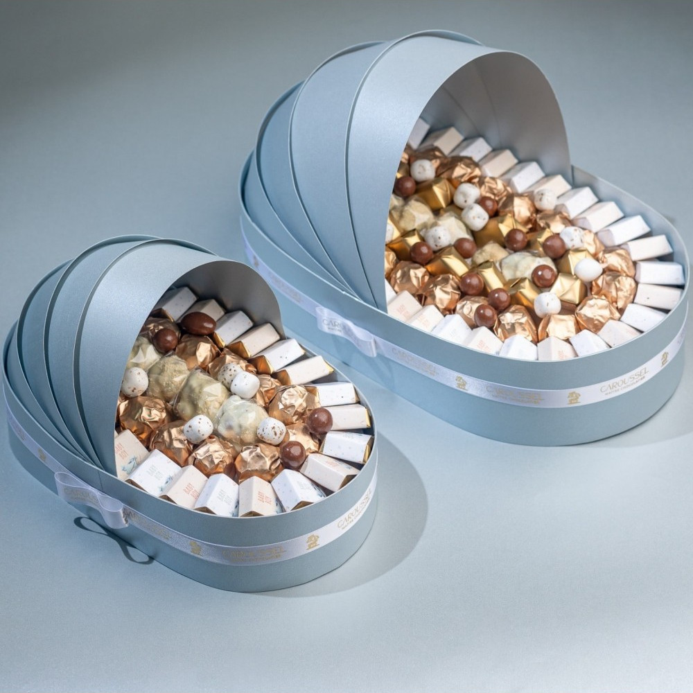 Couffin Chocolat -Moyen Bleu ciel