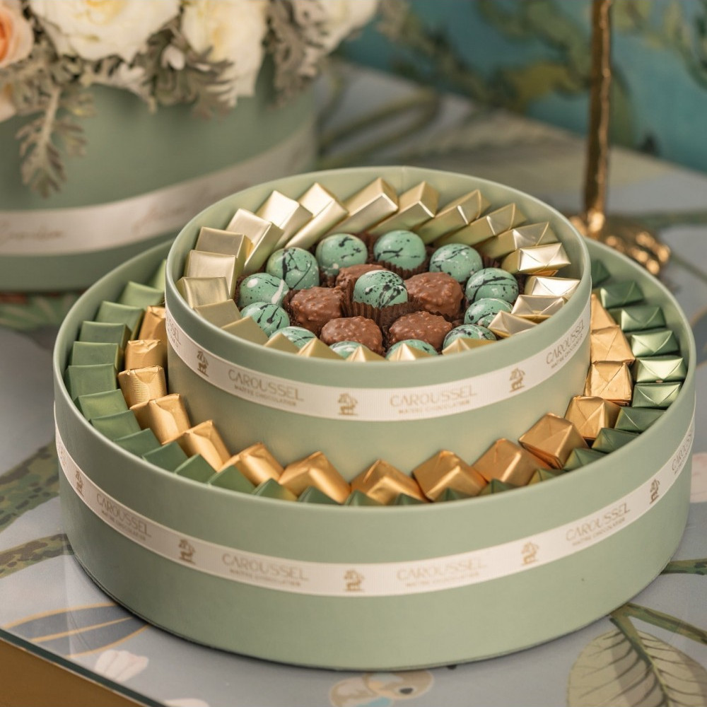 Coupe fiançailles vert Anis - 2 étages