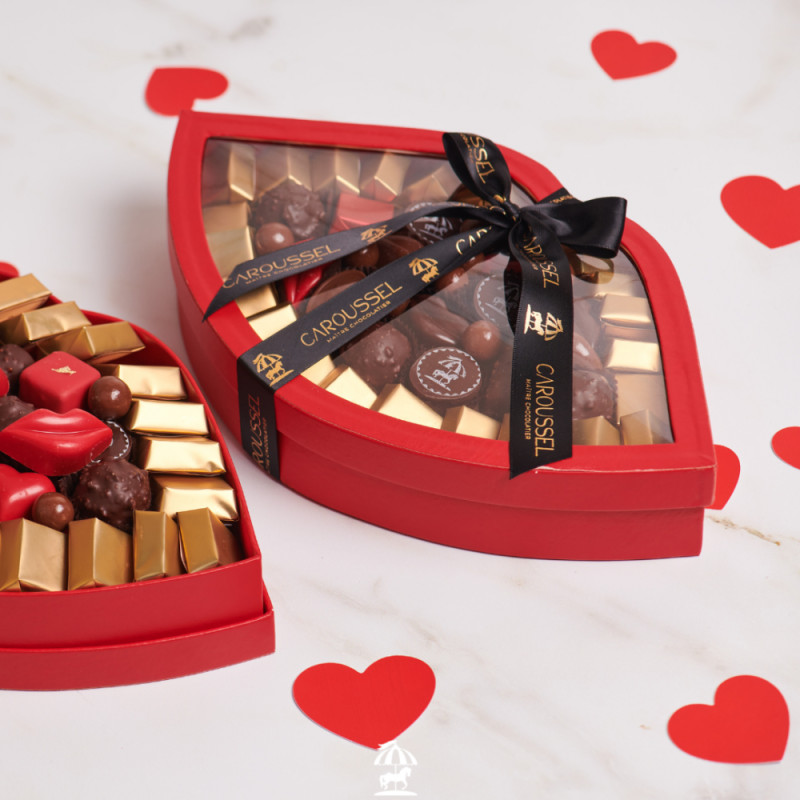 Big Kiss garni de chocolat - Cadeau saint-valentin
