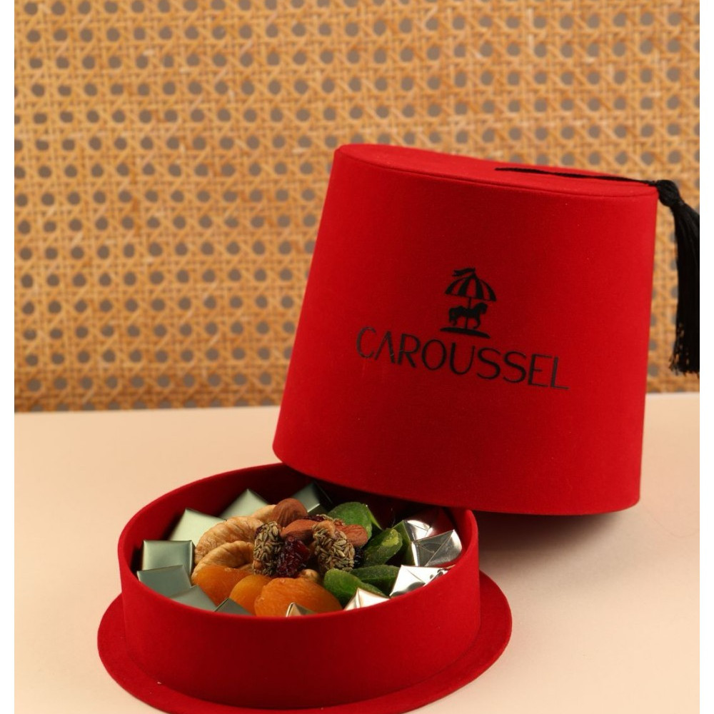 Coffret Tarbouche Rouge – 150 g de Fakia & 170 g de Chocolat – Spécial Achoura