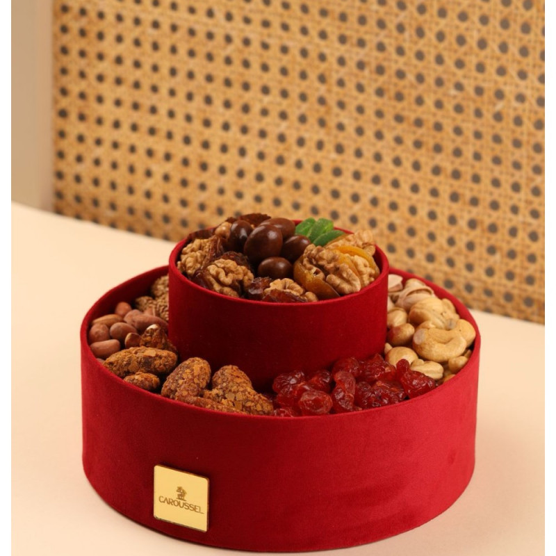 Coffret Rouge 2 Étages – 600 g de Fakia – Spécial Achoura