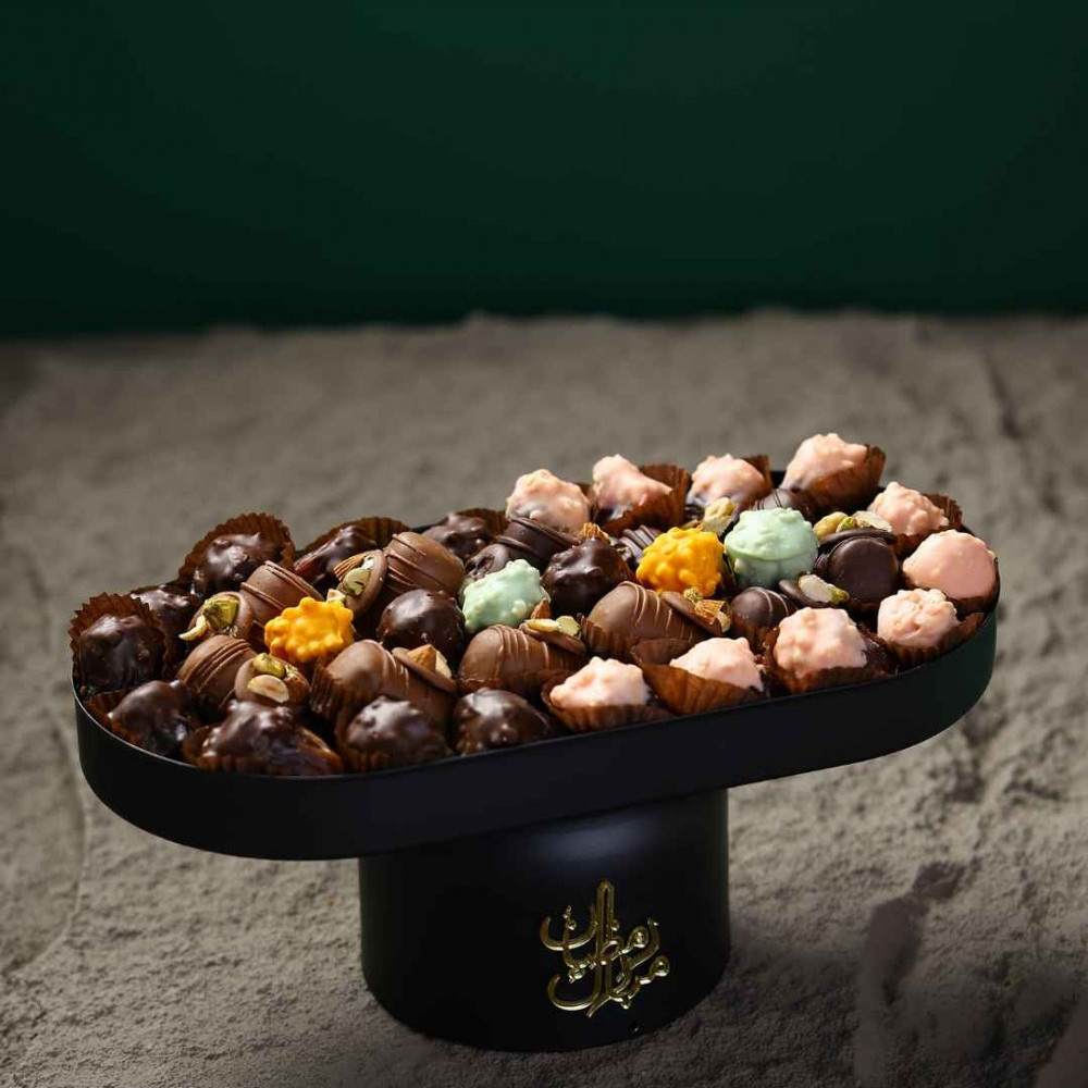 Suport haut oval noir - Dattes prestiges