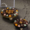 Plateau rond Pieds bois - doré Mf - Dattes prestiges