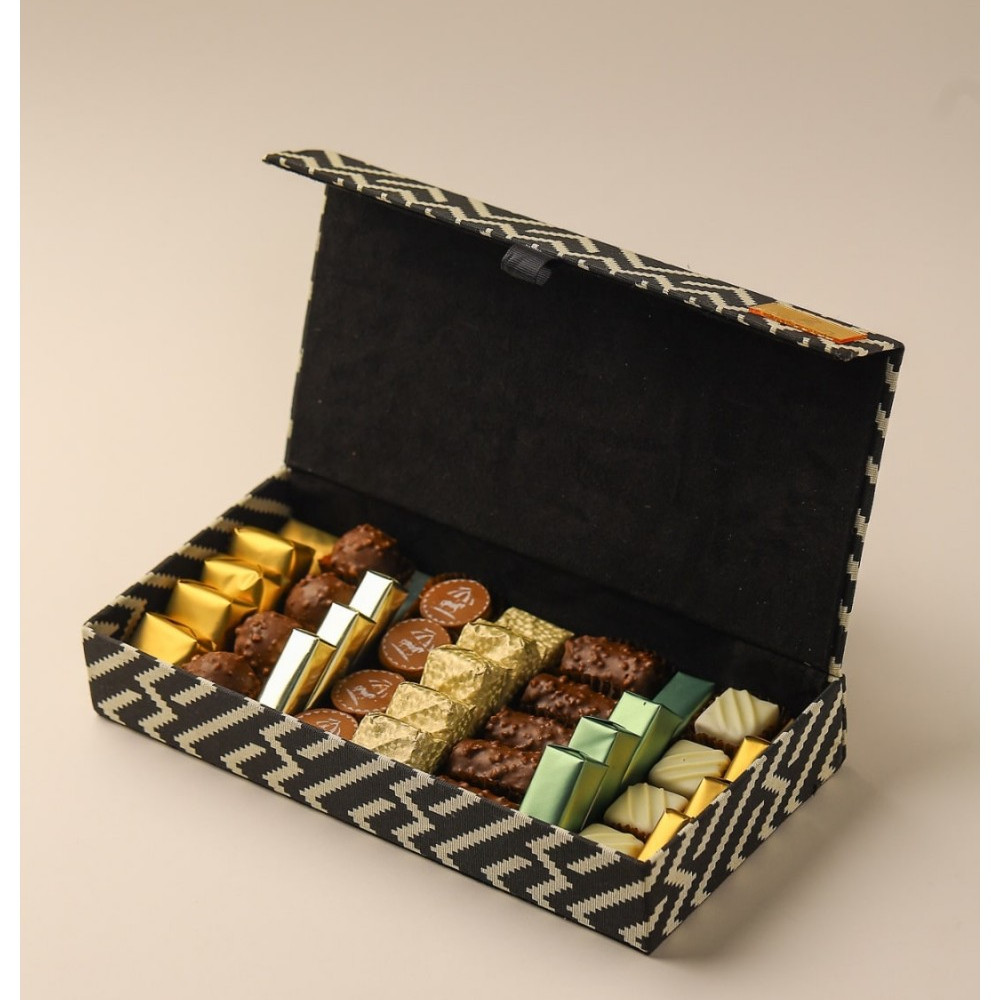 Boite chocolat -Blanc et noir L