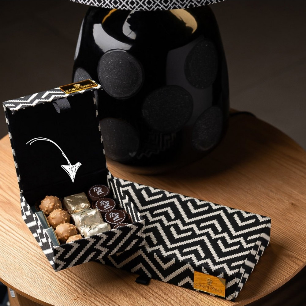 Boite chocolat -Blanc et noir S