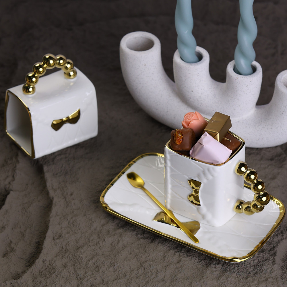 Tasse Sac - Chocolat - Blanche