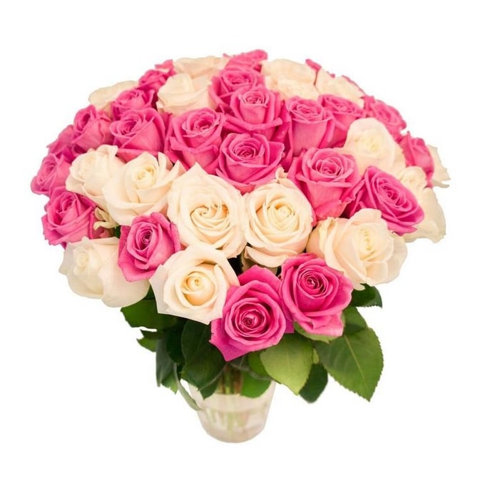 Roxane – 40 Roses Blanches & Roses