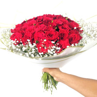 bouquet de 50 roses rouge
