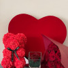 Pack 9 bouquet de 10 Roses rouges naturelle et teddy de roses rouges artificielle et 1 Rose éternelle et cœur