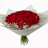 bouquet de 50 roses rouge avec gybsophile
