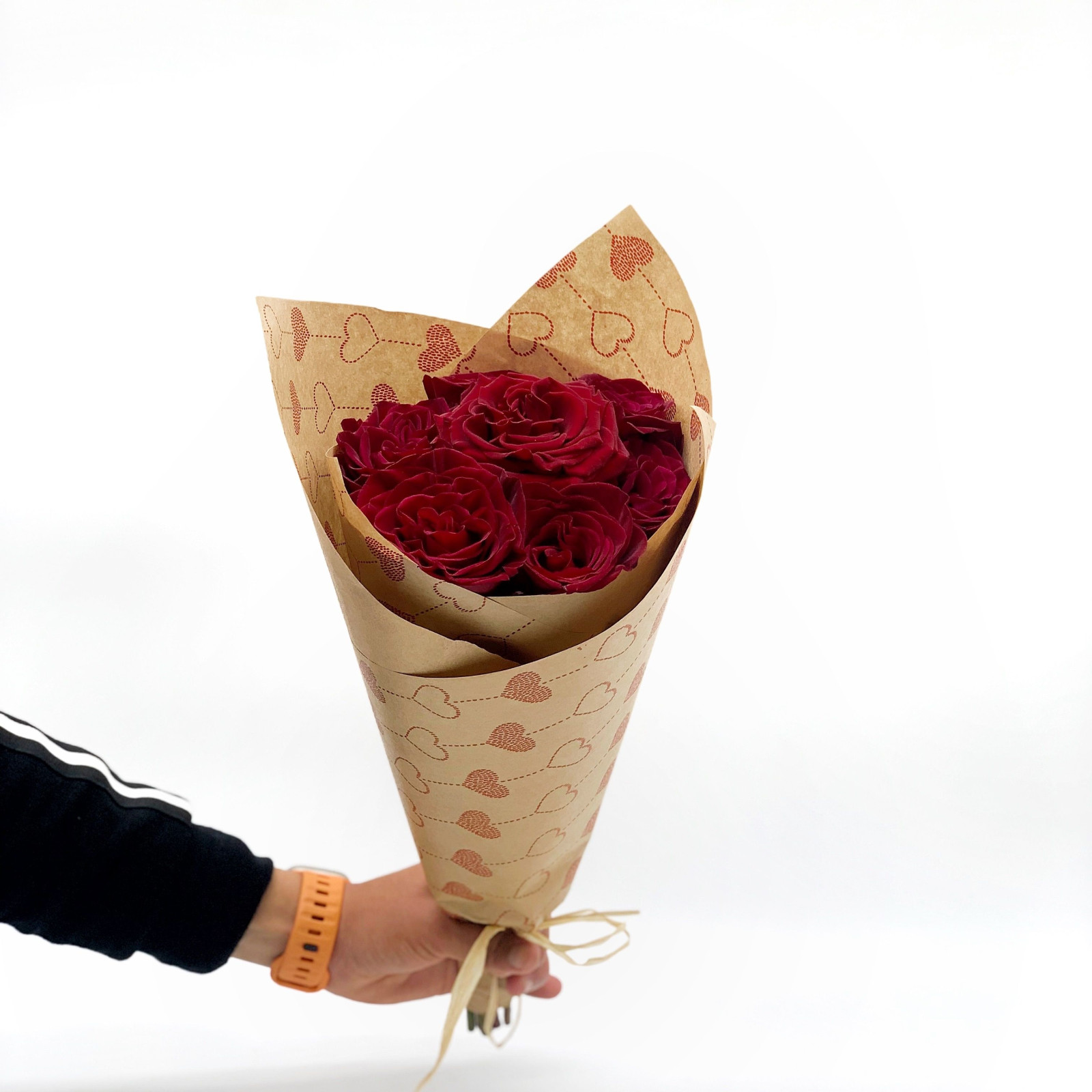 Bouquet de 5 roses rouges premium