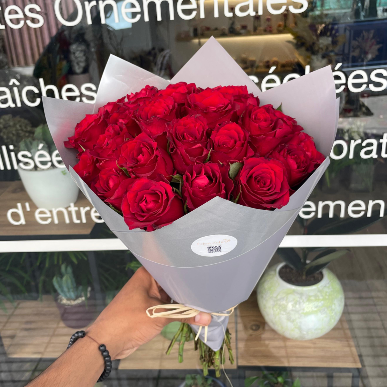 Bouquet de 25 roses rouges
