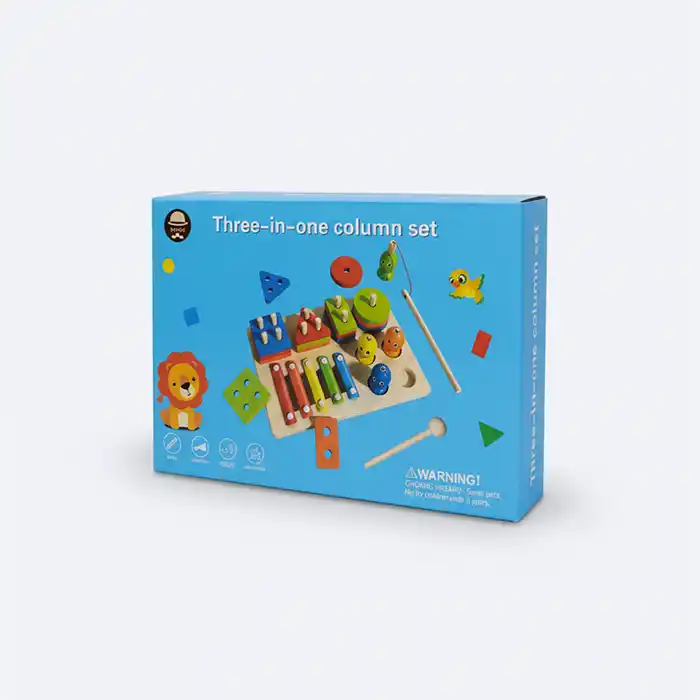 Jeu Éducatif 3-en-1 Bois : Formes, Xylophone & Pêche