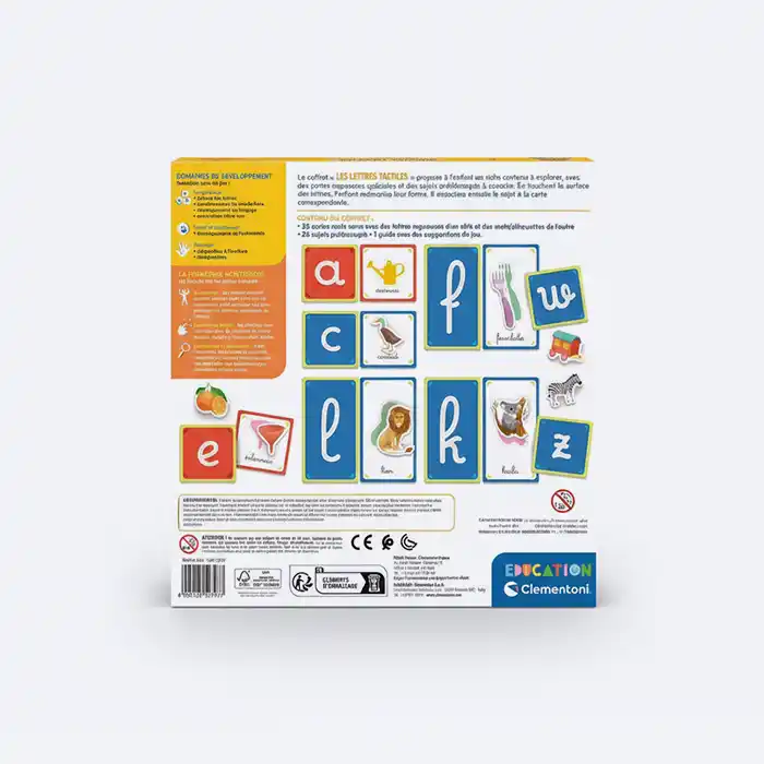Les Lettres Tactiles - Apprentissage Alphabet - Clementoni Montessori