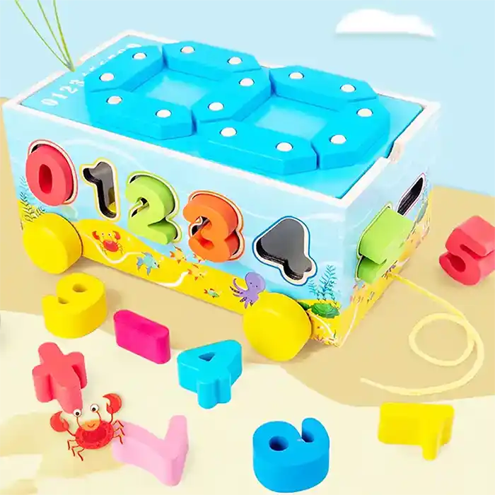 Voiture d'activités Montessori : Chiffres, Formes & Éveil