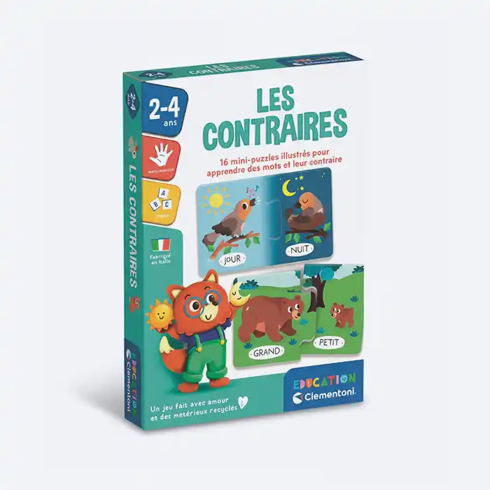 Les Contraires : Jeu Éducatif Puzzles 2-4 Ans - Clementoni