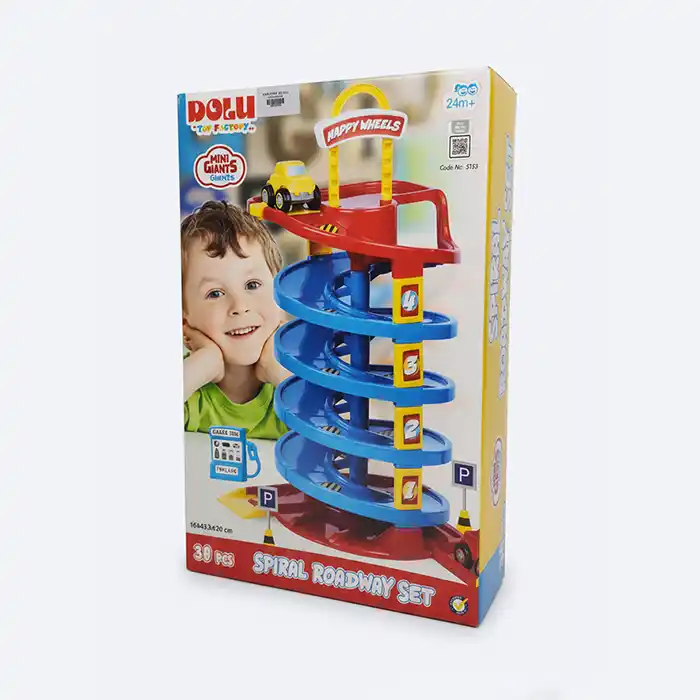 Piste de Voiture Spirale Dolu 5 Niveaux Enfant 24M+