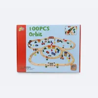 Set de Train en Bois Orbit 100 Pièces - Jeu Éducatif Qualité