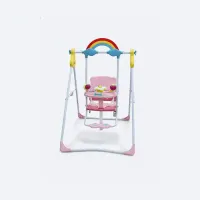 Balançoire Bébé Pliable Rose Rainbow - Siège Sécurisé & Évolutif
