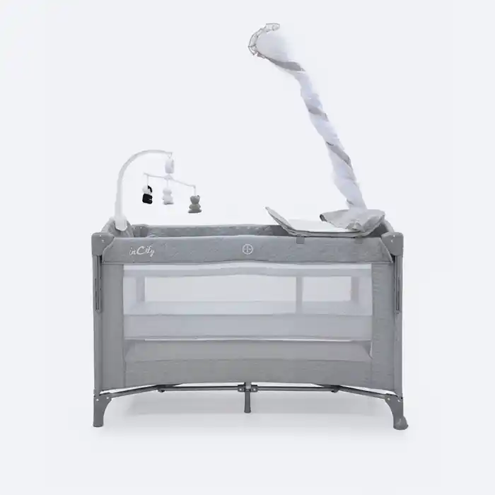 Lit Cododo Pliable 3-en-1 : Lit Parc Bébé, Couffin Cododo, Table à Langer & Moustiquaire