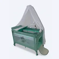 Lit-Parc Bébé Évolutif Vert Menthe 4-en-1 | Cododo, Langer & Moustiquaire