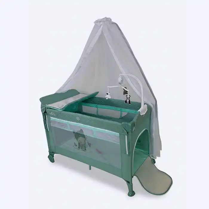 Lit-Parc Bébé Évolutif Vert Menthe 4-en-1 | Cododo, Langer & Moustiquaire