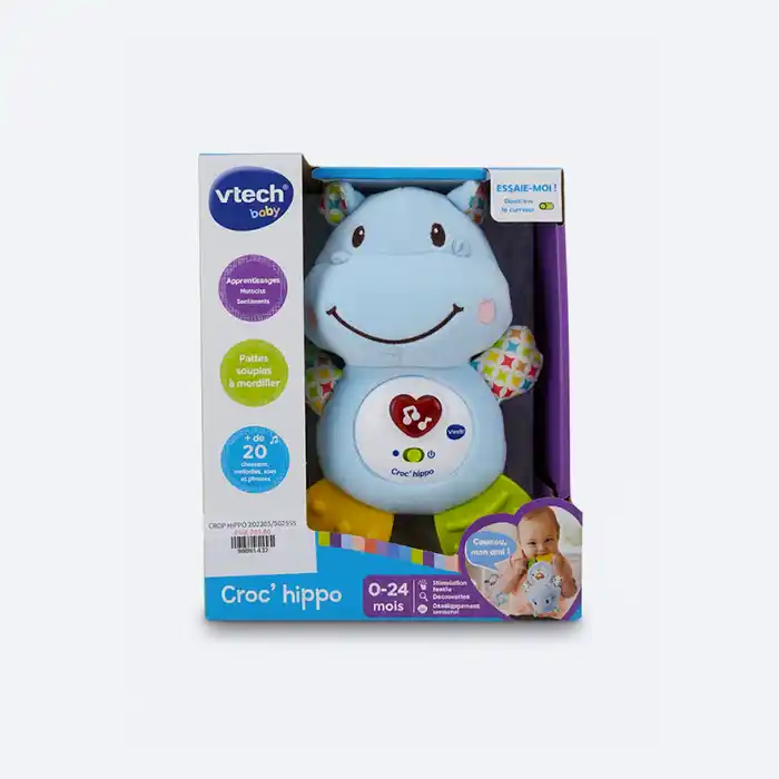 VTech Baby Croc' Hippo - Peluche Musicale & Jouet Éducatif 0-24M