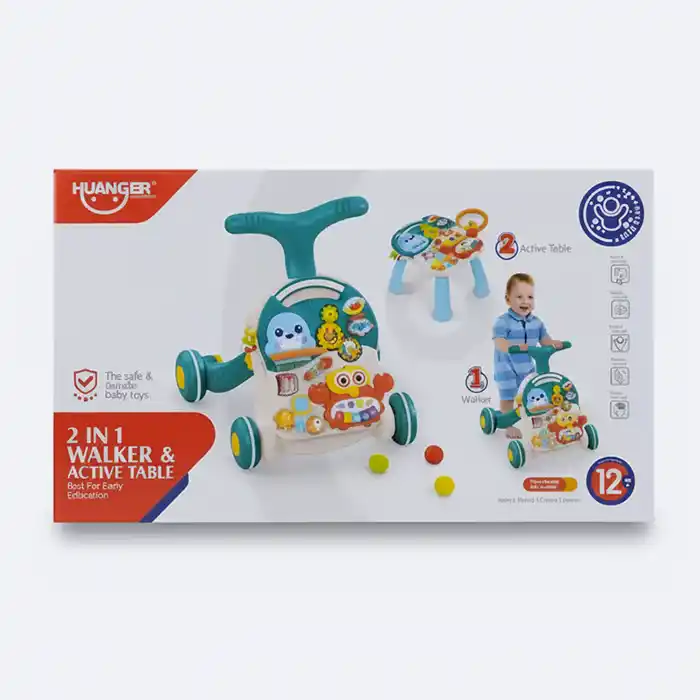 Trotteur Bébé Huanger 2-en-1 – Sécurité & Éveil Optimal