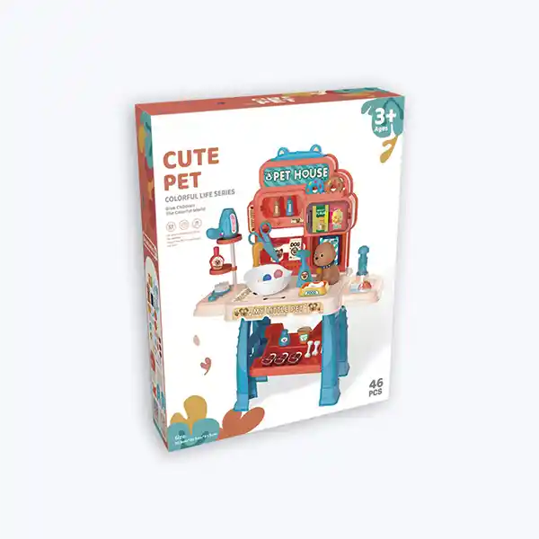 Jouet éducatif de haute qualité – Maison pour animaux mignons avec table de médecin, jeu de simulation pour enfants