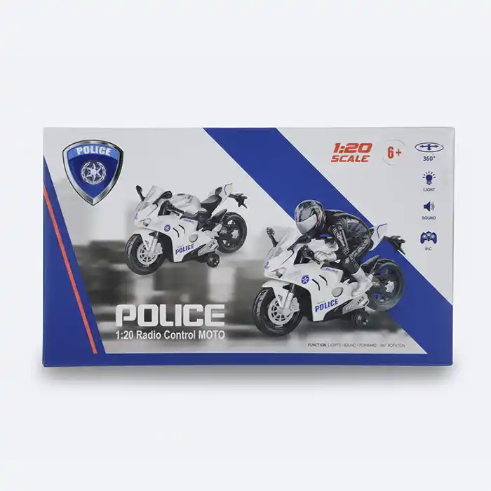 Moto Police R/C 1:20 Top-Model – Radiocommandée avec Lumières & Sons