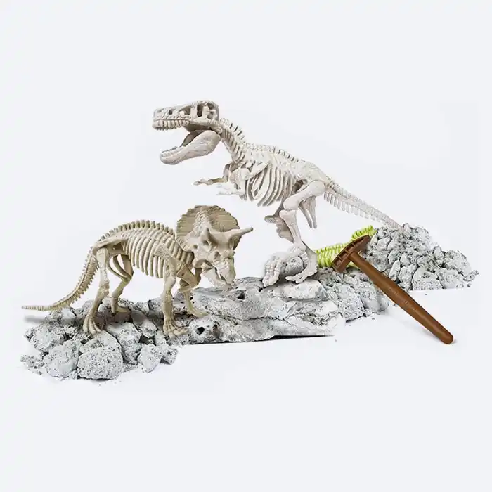 Archéo Ludic : Squelettes Dinosaures T-Rex & Tricératops - Clementoni