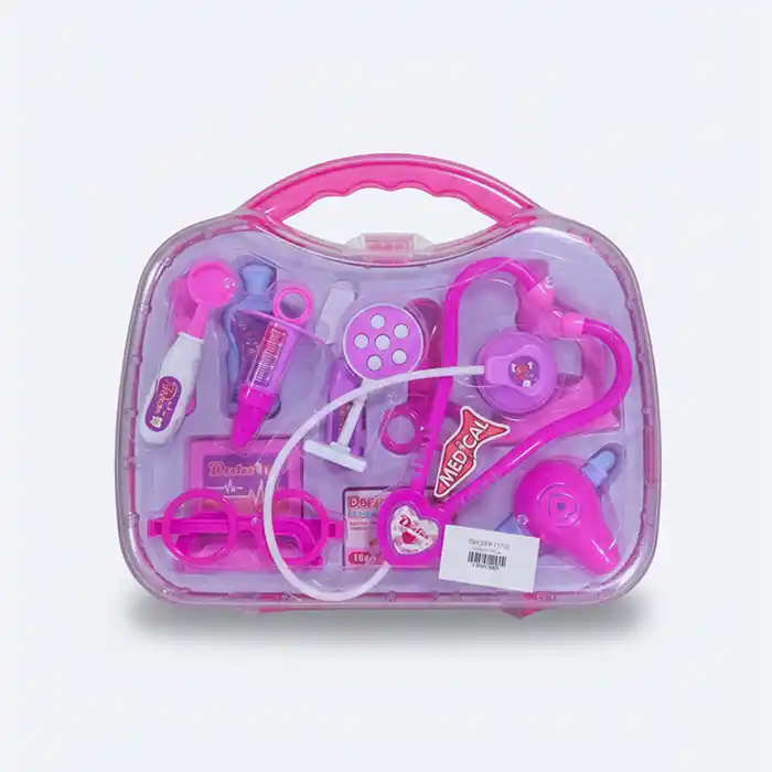 Mallette Docteur Enfant Rose - Kit Médical Jeu de Rôle Portable
