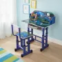 Bureau en Bois et M&eacute;tal &ndash; Design Moderne Bleu pour Enfants