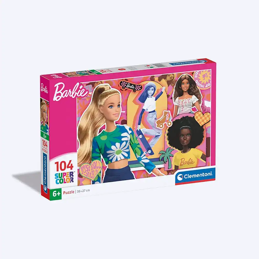 Puzzle Clementoni Supercolor - Barbie - 104 pièces - Puzzle pour enfants de 6 ans, Puzzles de dessins animés, Fabriqué en Italie