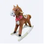 Cheval &agrave; Bascule Poup&eacute;e Peluche Bois Sons Enfants (1-5 ans)