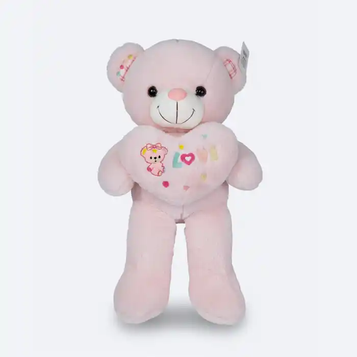 Ours en Peluche Crème Doux avec Cœur "Love" - Nounours Câlin