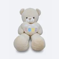 Ours en peluche géant beige ultra doux "Love" - 80cm
