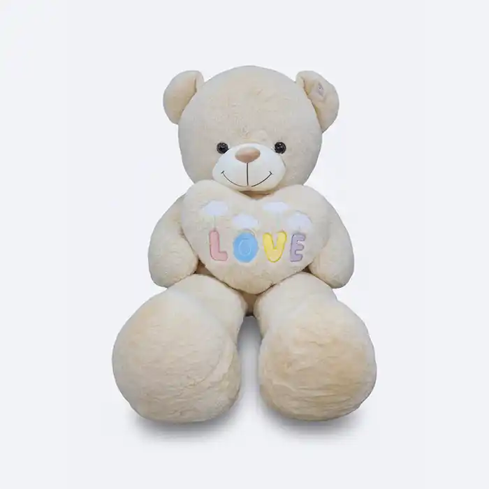Ours en peluche géant beige ultra doux "Love" - 80cm