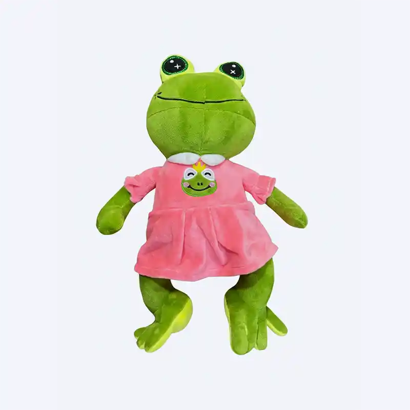 Peluche Grenouille – Couleurs Vert et Rose