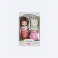 Poupée Dimini et Chiot dans Panier - Robe et Accessoires 3+