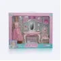 Poup&eacute;e Princesse avec Coiffeuse et Chaise - Set de Jeu "Sweet Home"