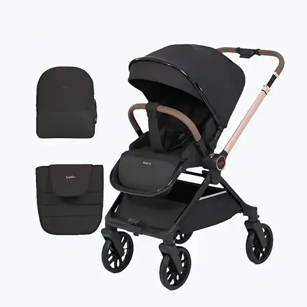 Poussette Kidilo avec Sac et Couvre-Pieds – Poignée Réversible & Roues Pivotantes 360°