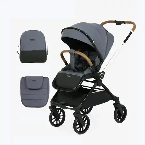 Poussette Kidilo avec Sac et Couvre-Pieds – Poignée Réversible & Roues Pivotantes 360°