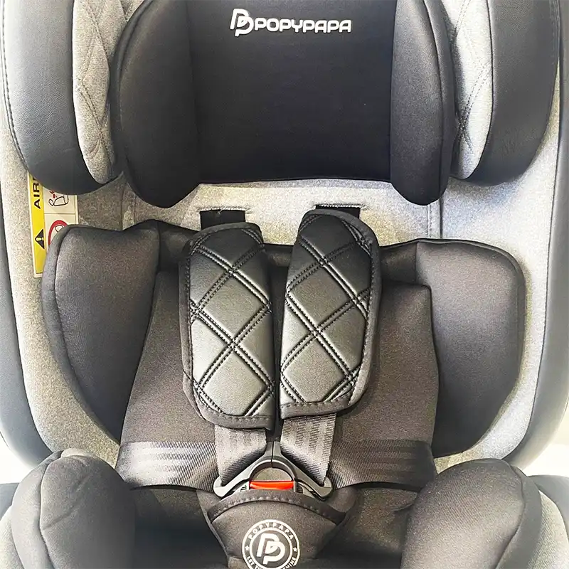 Siège Auto Évolutif Popypapa G406 – Isofix 360° | Naissance à 12 ans | Tissu respirant & Cuir