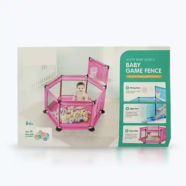 Clôture de Jeu STEM Happy Baby World avec 15 Balles – Parc Éveil Sécurisé