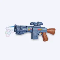 Pistolet à Bulles Musical à Lumières – Jouet Électrique 8 Sons pour Enfants | Modèle de Mitraillette Interactive