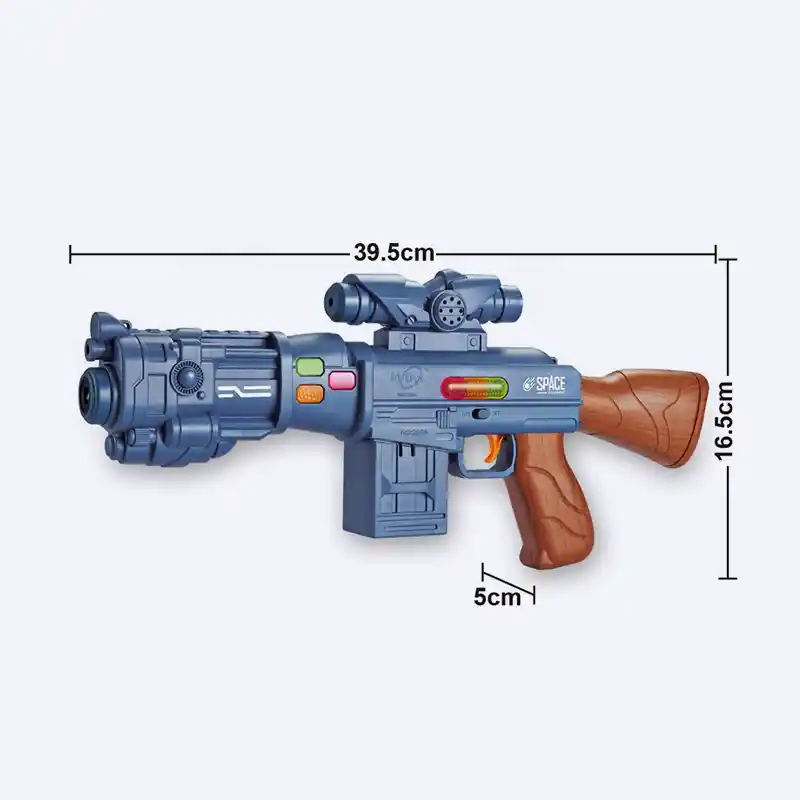 Pistolet à Bulles Musical à Lumières – Jouet Électrique 8 Sons pour Enfants | Modèle de Mitraillette Interactive